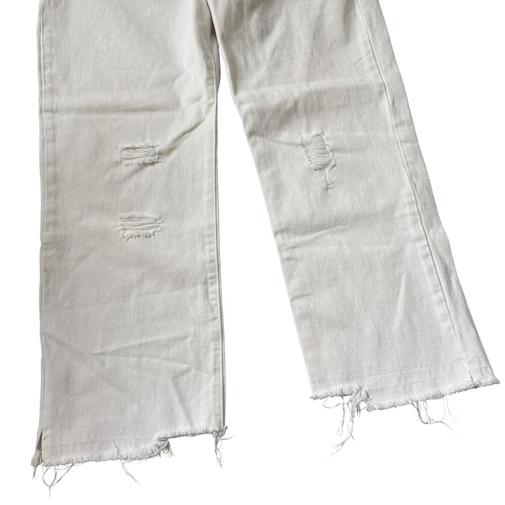 FRAME Le Hollywood Crop Jean Blanc Rips White - Picture 6 of 11